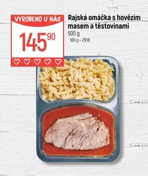 Rajská omáčka s hovězím masem a těstovinami