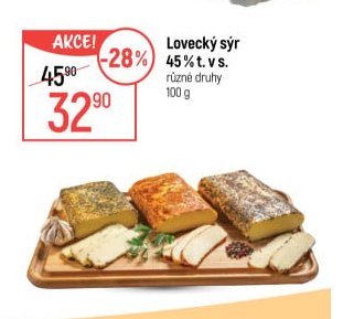 Lovecký sýr 45% t. v s.