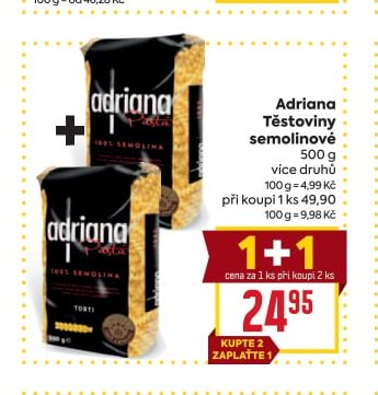 Adriana Těstoviny semolinové - BILLA aktualniletaky.eu