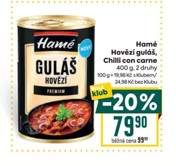 Hamé Hovězí guláš, Chilli con carne - BILLA aktualniletaky.eu