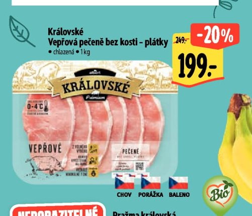 Královské vepřové pečeně bez kosti – plátky