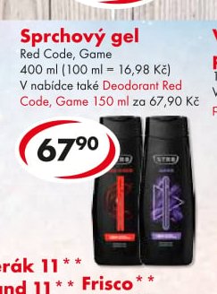 Sprchový gel Red Code, Game