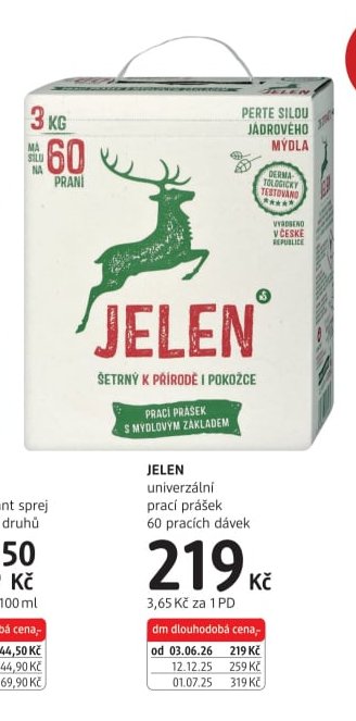 JELEN univerzální prací prášek 60 pracích dávek