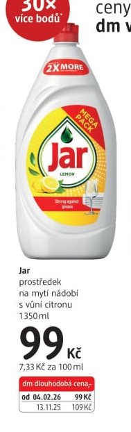 Jar prostředek na mytí nádobí s vůní citronu 1350 ml