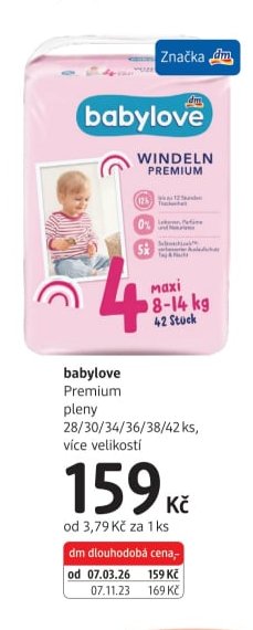 babylove Premium pleny 28/30/34/36/38/42 ks