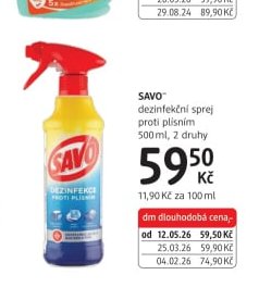 SAVO dezinfekční sprej proti plísním