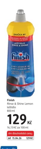 Finish Rinse & Shine Lemon leštidlo 800 ml - dm drogerie aktualniletaky.eu