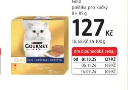 PURINA GOURMET Gold paštika pro kočky 8 x 85 g - dm drogerie aktualniletaky.eu