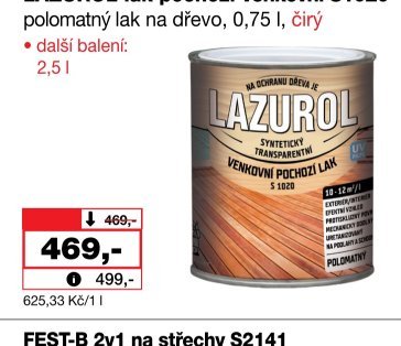 LAZUROL lak pochozí venkovní S1020