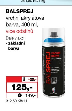 BALSPREJ vrchní akrylátová barva