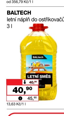 BALTECH letní náplň do ostřikovačů 3 l