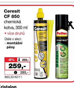 Ceresit CF 850 chemická kotva 300 ml