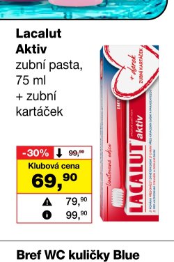 Lacalut Aktiv zubní pasta, 75 ml + zubní kartáček