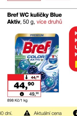 Bref WC kuličky Blue Aktiv, 50 g