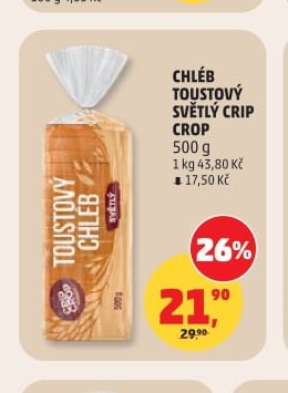 CHLÉB TOUSTOVÝ SVĚTLÝ CRIP CROP