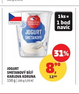Jogurt smetanový bílý Karlova Koruna