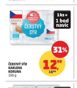 Čerstvý sýr Karlova Koruna