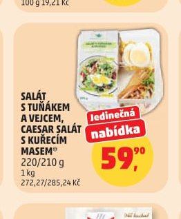 SALÁT S TUŇÁKEM A VEJCEM, CAESAR SALÁT S KUŘECÍM MASEM