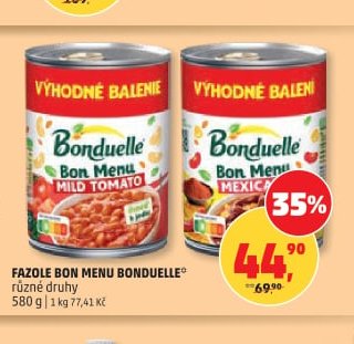 FAZOLE BON MENU BONDUELLE různé druhy
