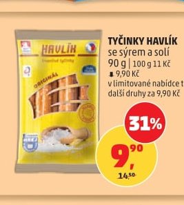 TYČINKY HAVLÍK se sýrem a solí