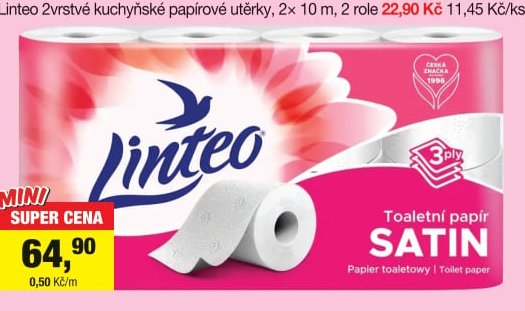 Linteo 3vrstvý toaletní papír 8 rolí