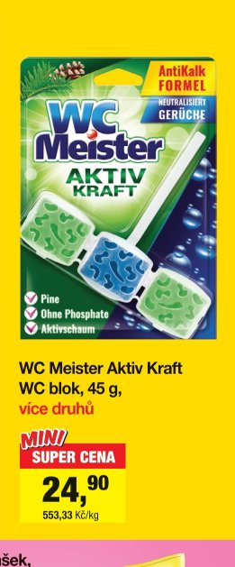 WC Meister Aktiv Kraft WC blok, 45 g, více druhů