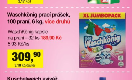 Waschkönig prací prášek, 100 praní, 6 kg, více druhů