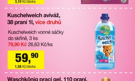 Kuschelweich aviváž, 38 praní 1l, více druhů