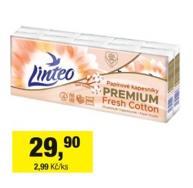 Linteo 4vrstvé papírové kapesníky, 10 x 10 ks
