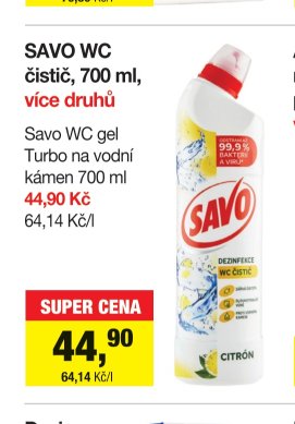 SAVO WC čistič, 700 ml, více druhů