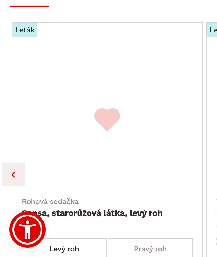 Sensa, starorůžová látka, levý roh