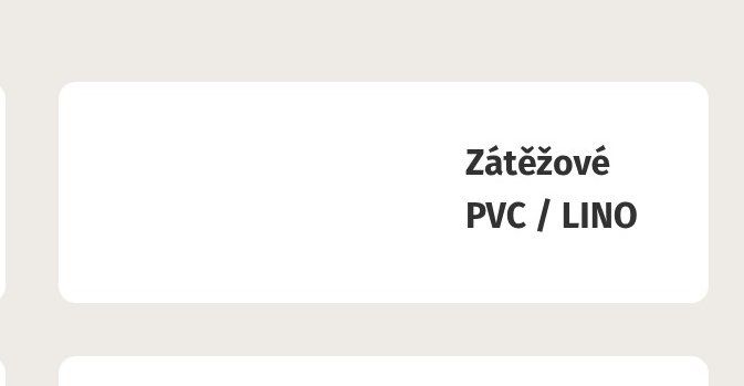 Zátěžové PVC / LINO
