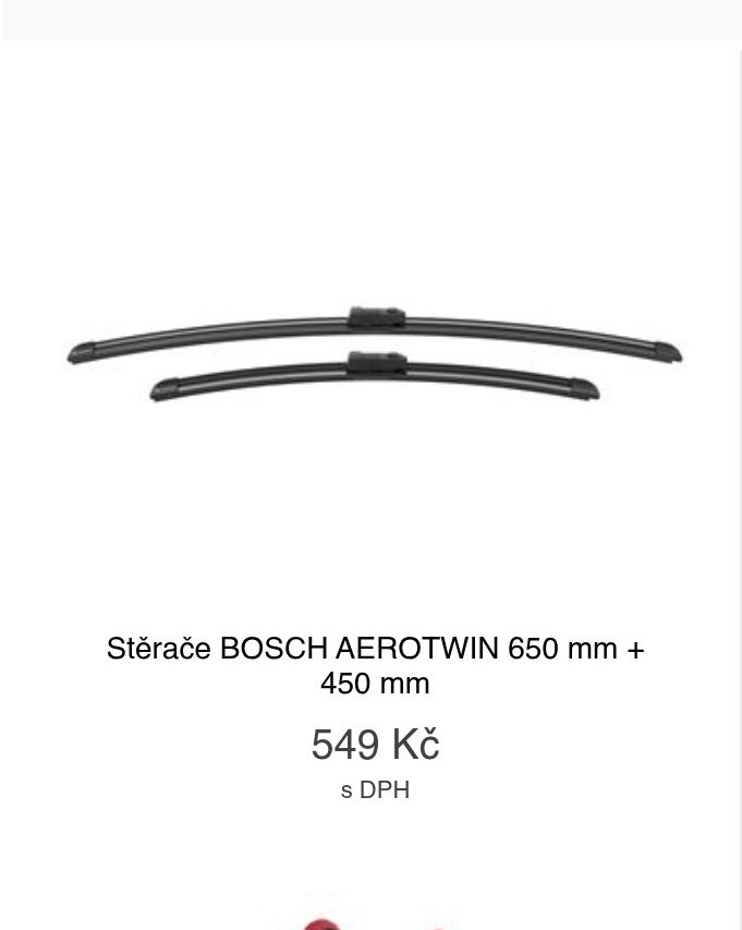 Stěrače BOSCH AEROTWIN 650 mm + 450 mm