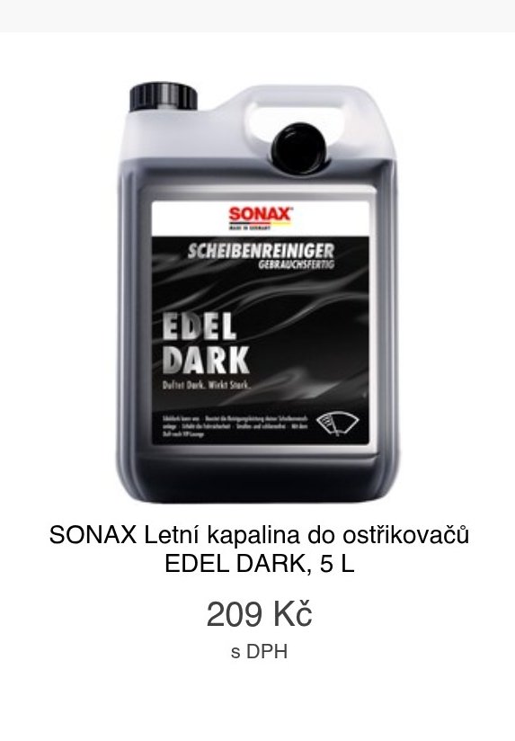 SONAX Letní kapalina do ostřikovačů EDEL DARK, 5 L