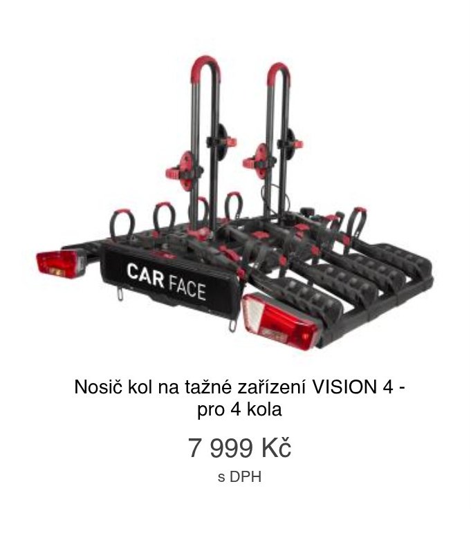 Nosič kol na tažné zařízení VISION 4 - pro 4 kola