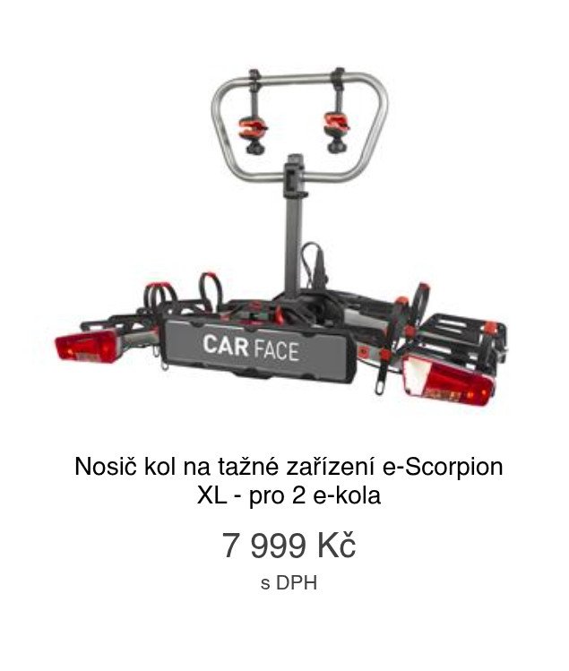 Nosič kol na tažné zařízení e-Scorpion XL - pro 2 e-kola