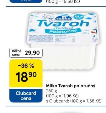 Milko Tvaroh polotučný - Tesco aktualniletaky.eu