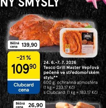 Tesco Grill Master Vepřová pečeně ve středomořském stylu - Tesco aktualniletaky.eu
