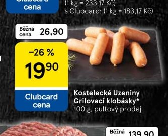 Kostelecké Uzeniny Grilovací klobásky - Tesco aktualniletaky.eu