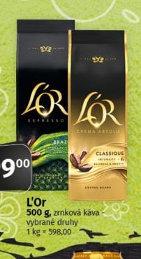 L'Or zrnková káva