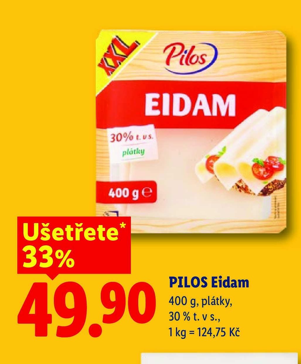 PILOS Eidam 400 g, plátky - Lidl aktualniletaky.eu