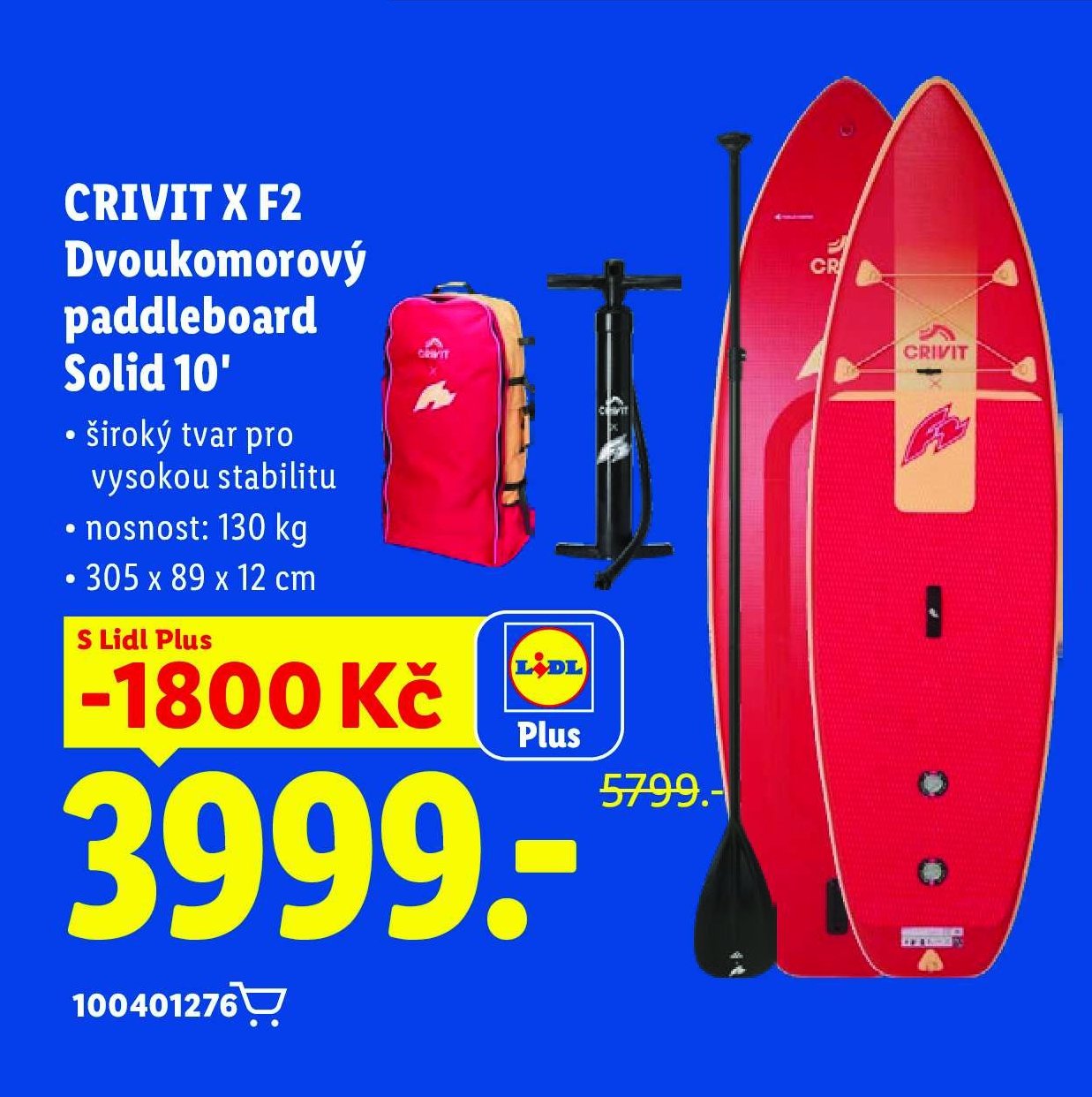 CRIVIT X F2 Dvoukomorový paddleboard Solid 10' - Lidl aktualniletaky.eu