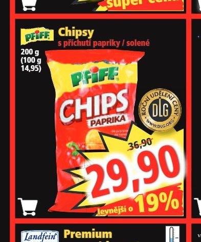 Chipsy s příchutí papriky / solené
