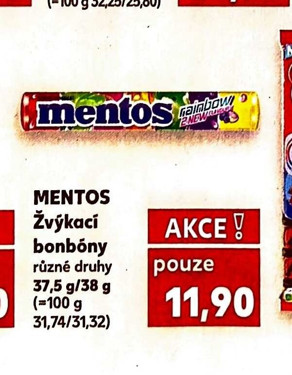 MENTOS Žvýkací bonbóny
