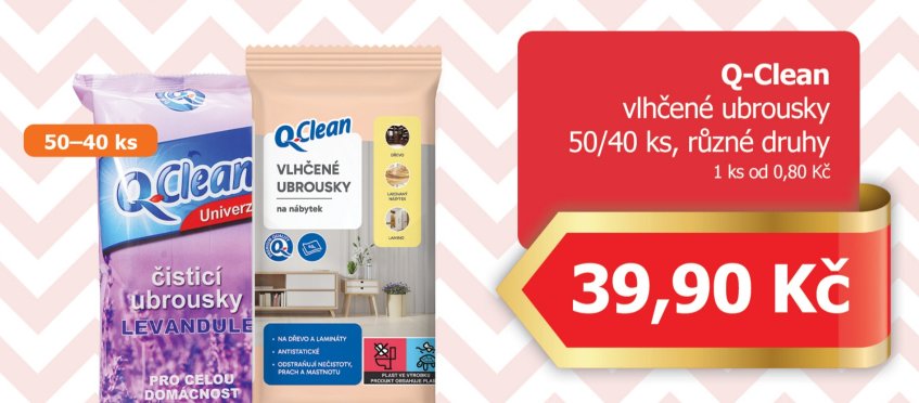 Q-Clean vlhčené ubrousky 50/40 ks, různé druhy