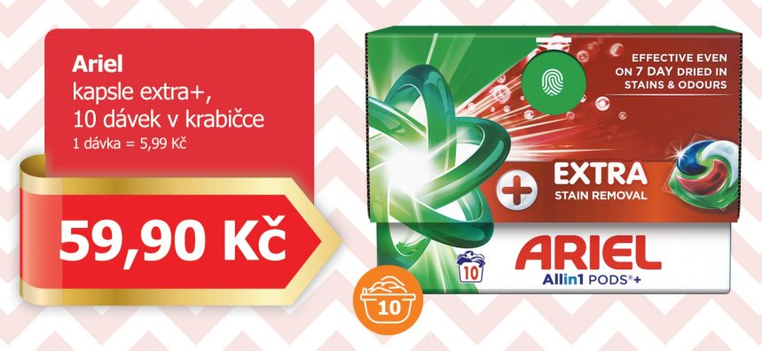Ariel kapsle extra+, 10 dávek v krabičce