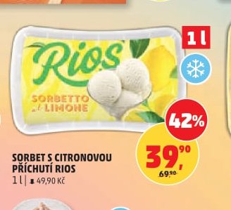 SORBET S CITRONOVOU PŘÍCHUTÍ RIOS