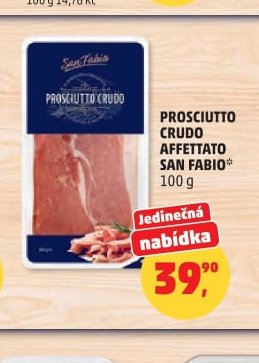PROSCIUTTO CRUDO AFFETTATO SAN FABIO 100 g