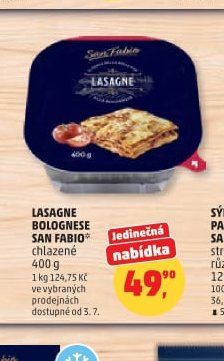 LASAGNE BOLOGNESE SAN FABIO chlazené 400 g