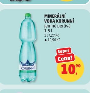 Minerální voda Korunní jemně perlivá